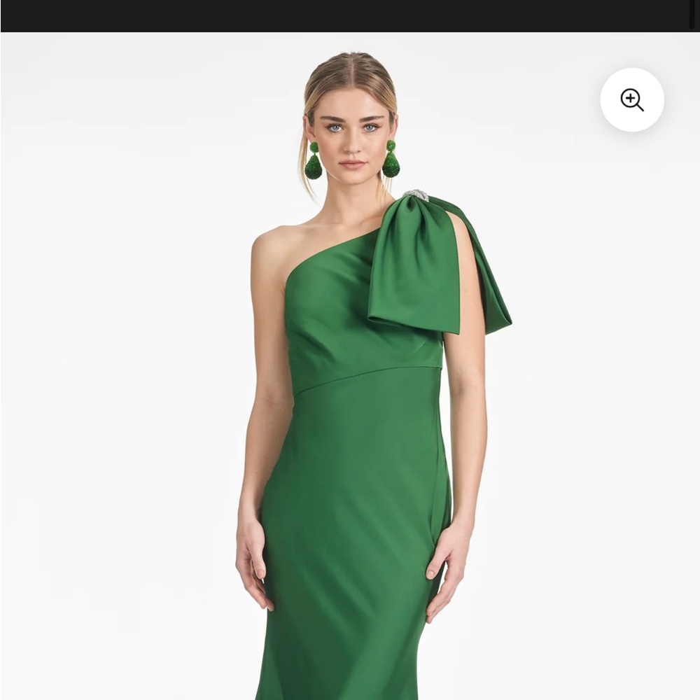 Sachin + Babi One-Shoulder Green Dress with Bow